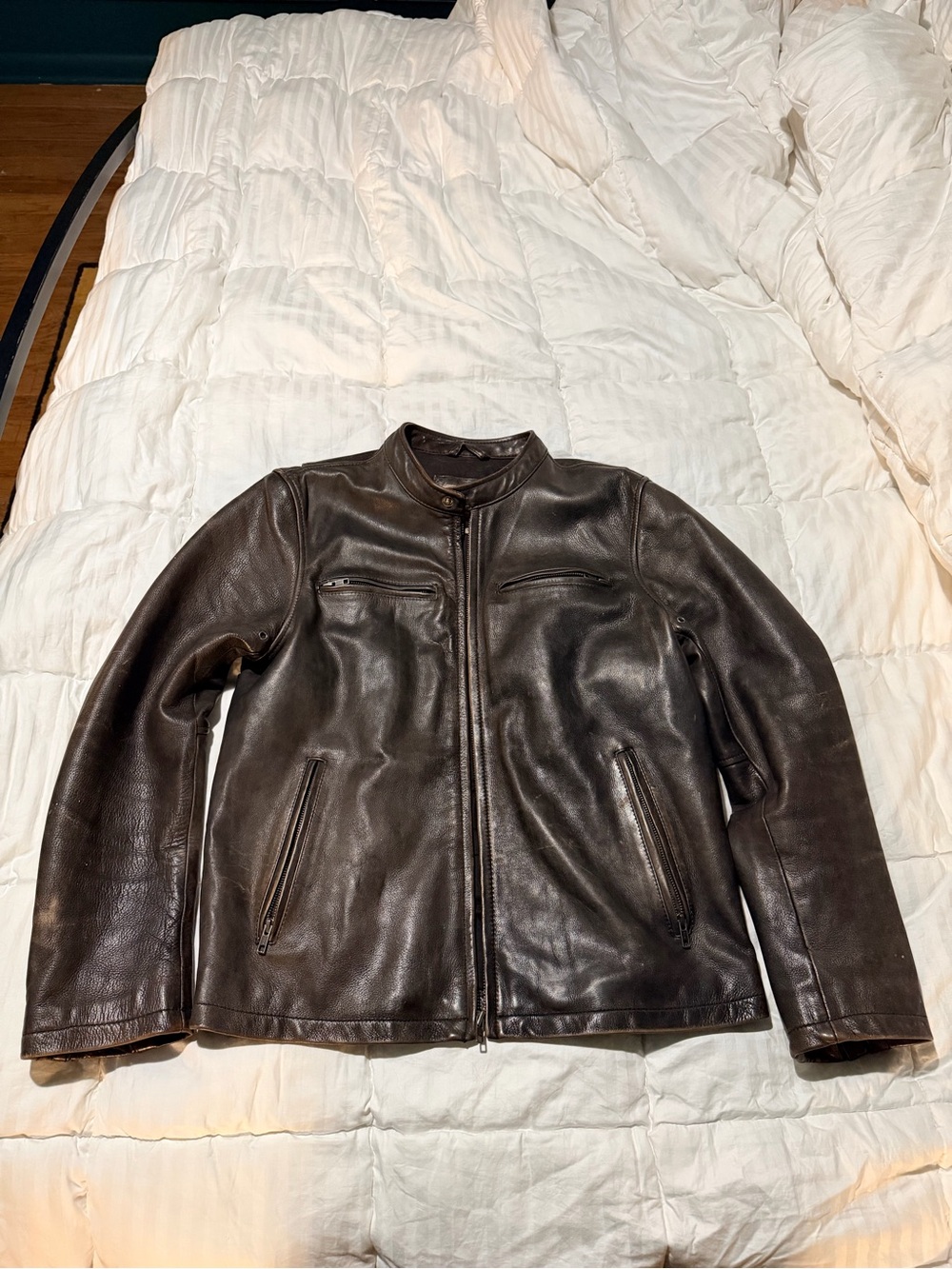 Wilsons Leather Dark Brown Bomber-Style Zip Jacket
